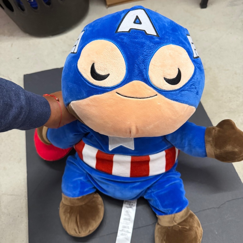 Disney Marvel Cuddleez Captain America Plush Large 23 Inch Sleeping Avenger Blue